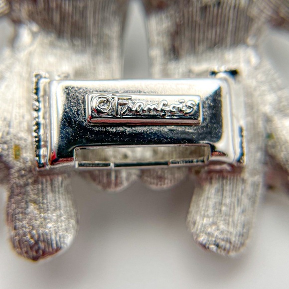 Rare Francois of Coro Silver Toned Vintage Mid-Century Leaf Bracelet - Picture 9 of 9